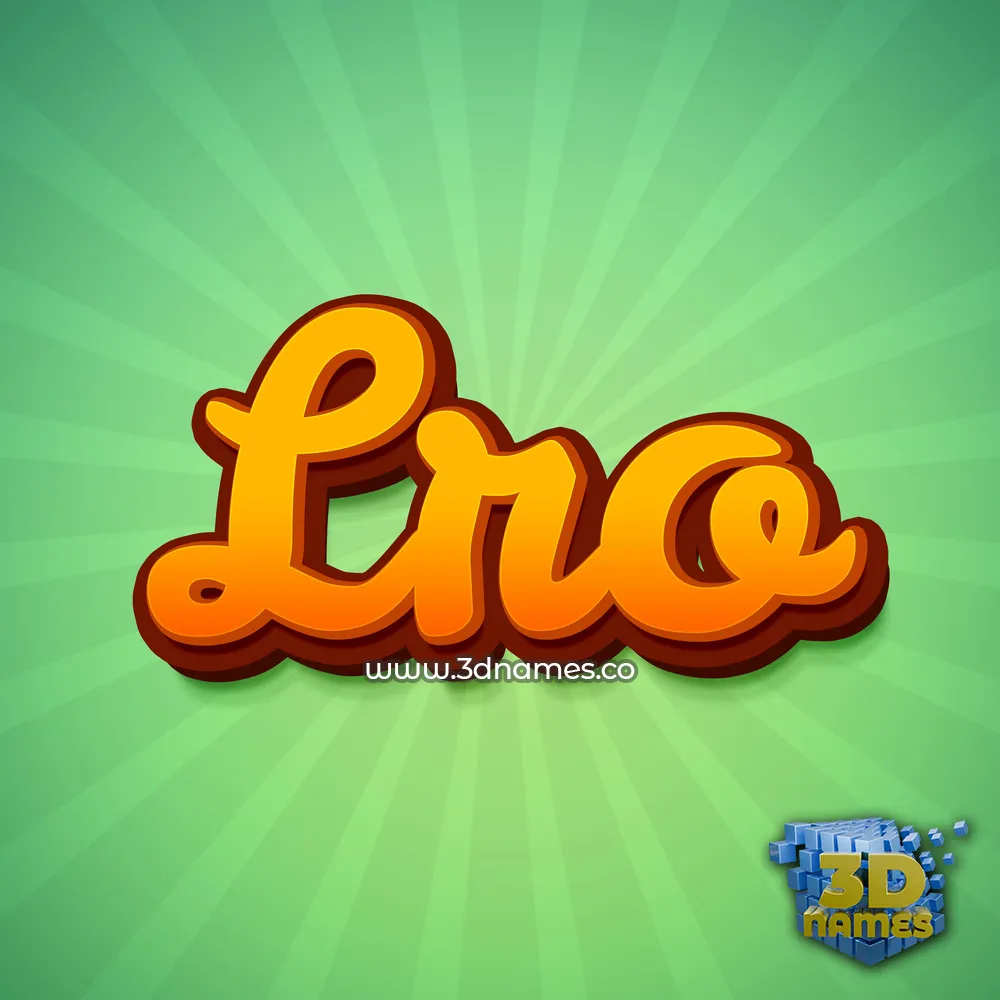 lro in Green Rays style - 3D name wallpaper