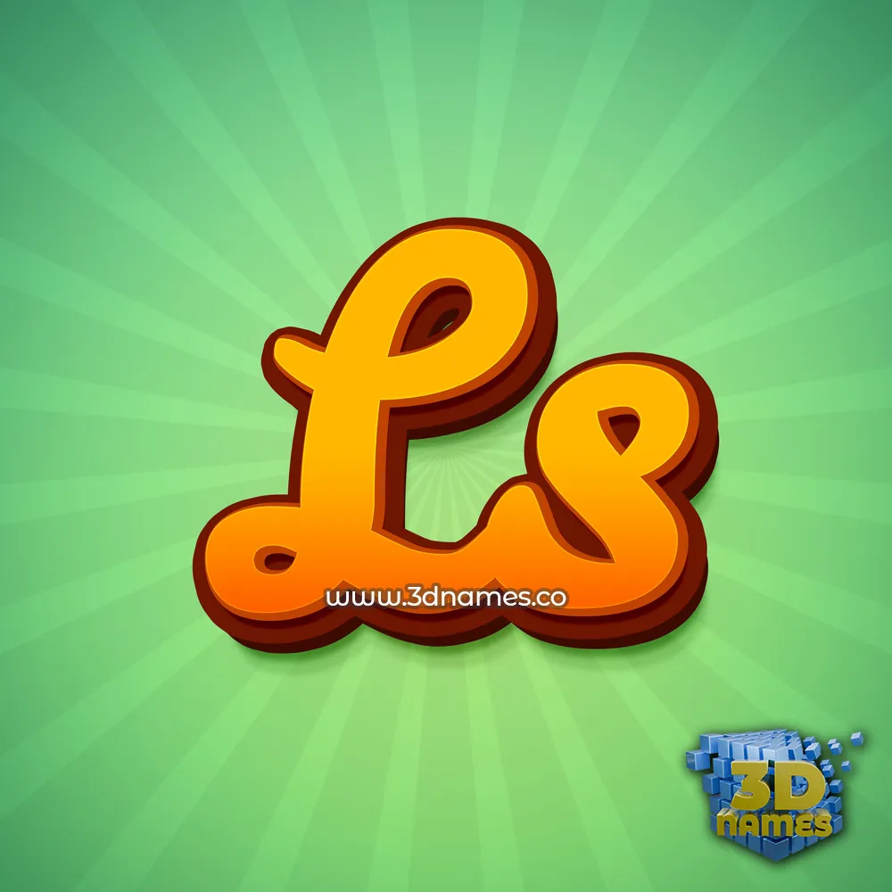 ls in Green Rays style - 3D name wallpaper