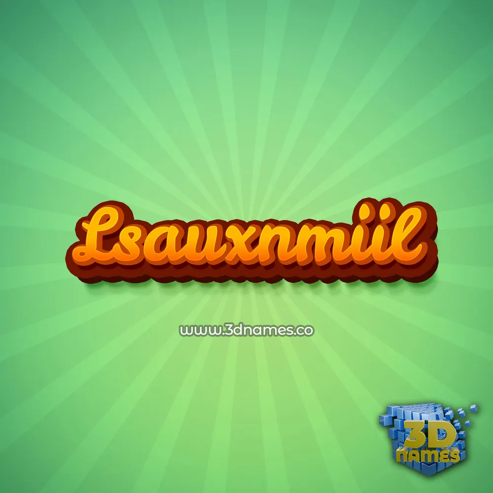 lsauxnmiil in Green Rays style - 3D name wallpaper