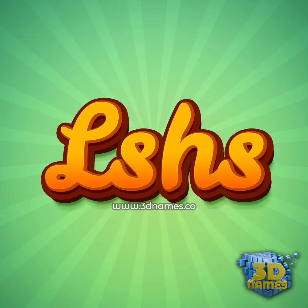 lshs in Green Rays style - 3D name wallpaper