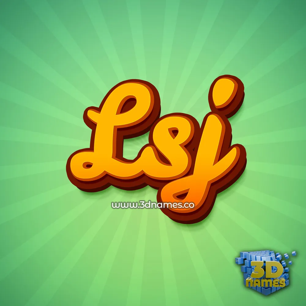 lsj in Green Rays style - 3D name wallpaper
