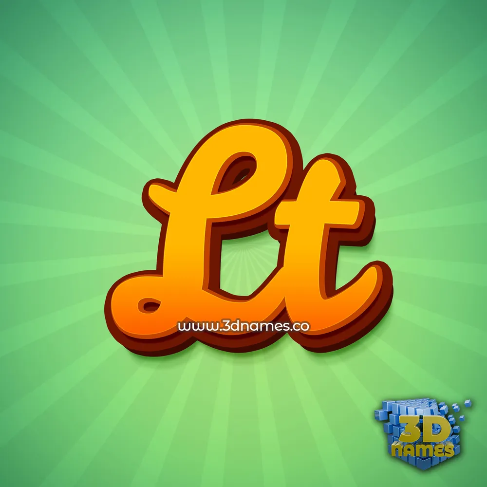 lt in Green Rays style - 3D name wallpaper