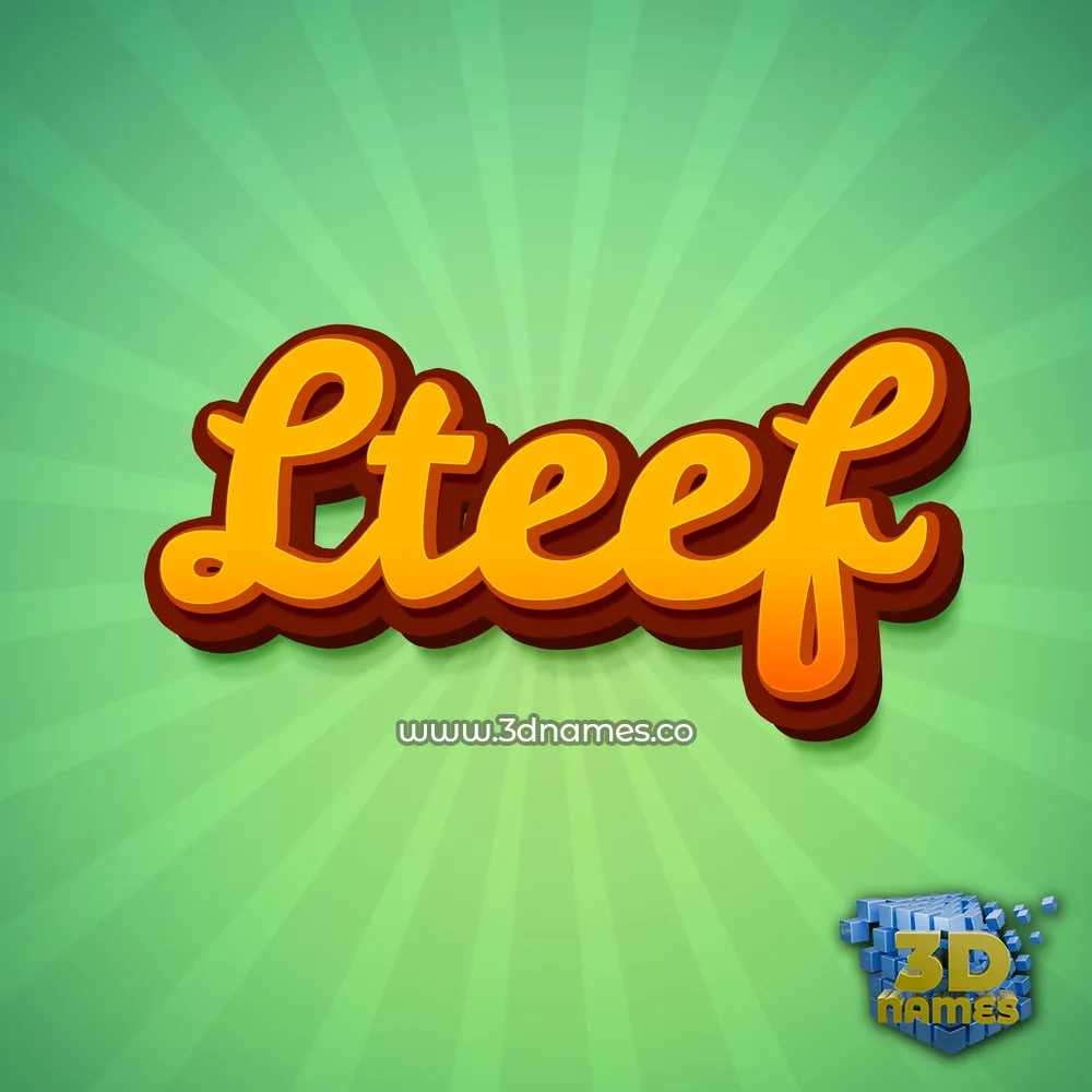 lteef in Green Rays style - 3D name wallpaper