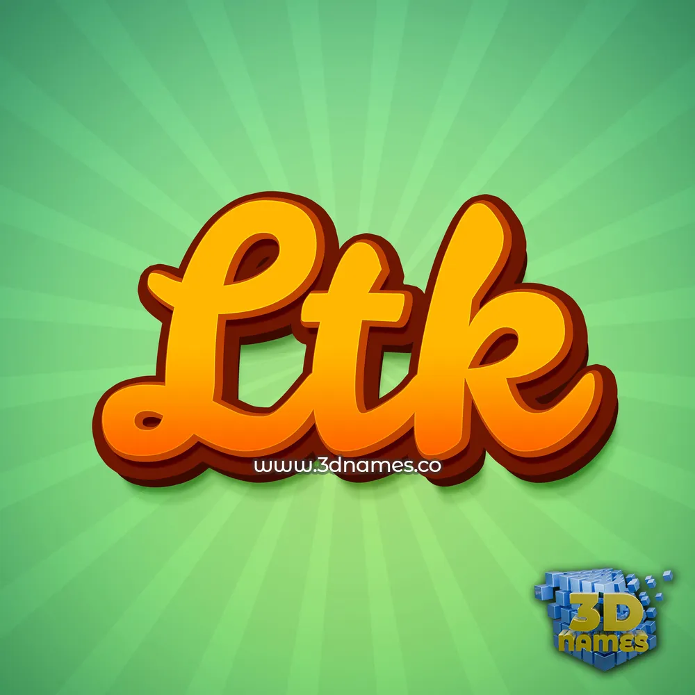 ltk in Green Rays style - 3D name wallpaper