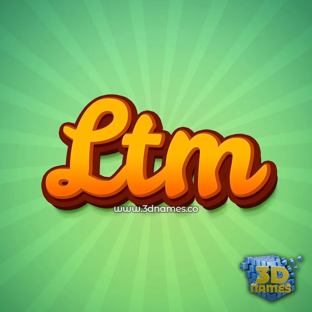 ltm in Green Rays style - 3D name wallpaper