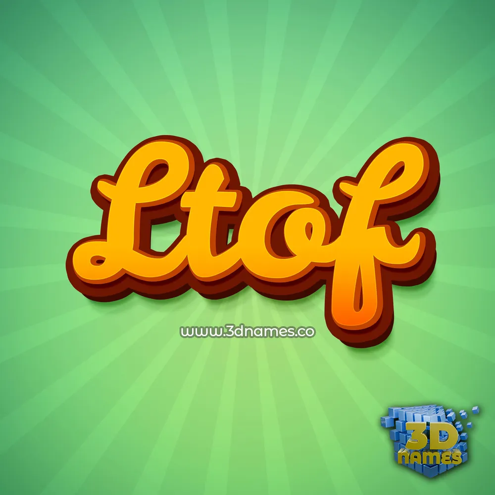 ltof in Green Rays style - 3D name wallpaper