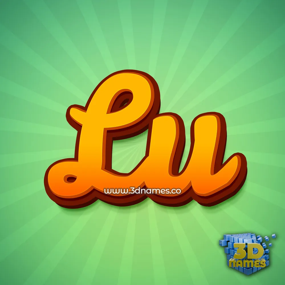 lu in Green Rays style - 3D name wallpaper