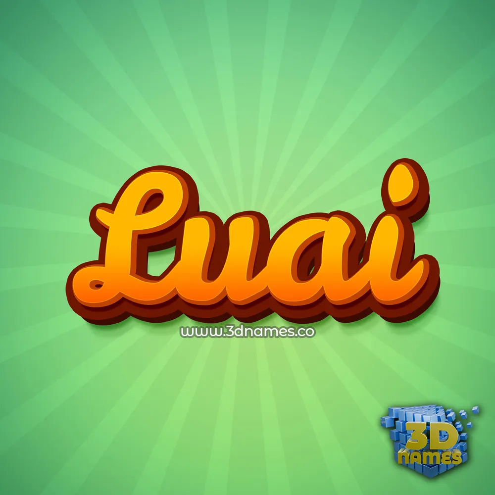 luai in Green Rays style - 3D name wallpaper