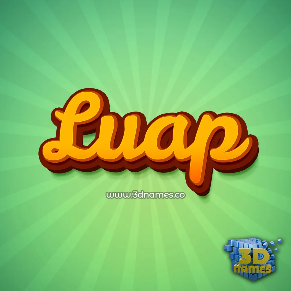 luap in Green Rays style - 3D name wallpaper