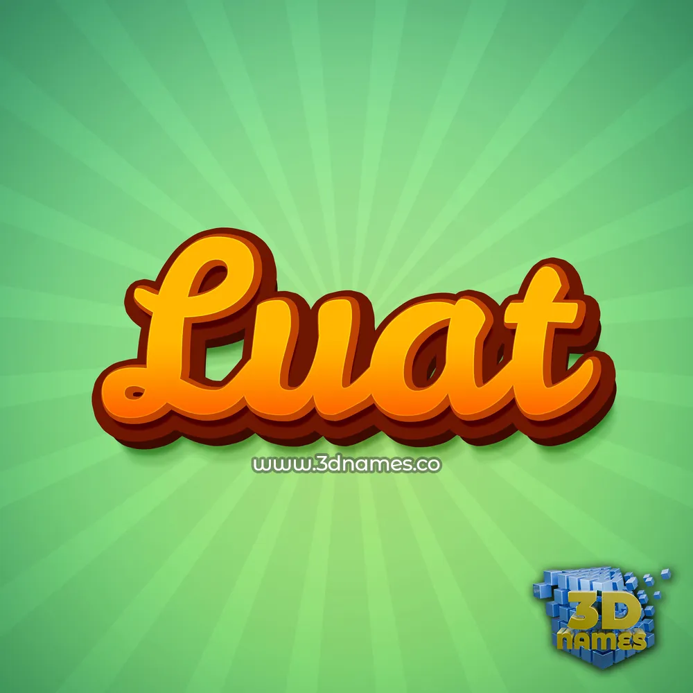 luat in Green Rays style - 3D name wallpaper