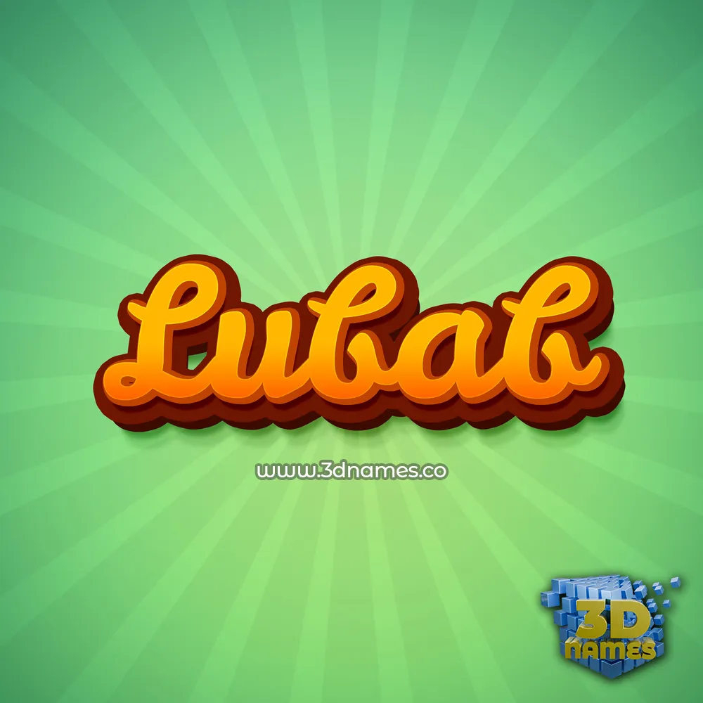 lubab in Green Rays style - 3D name wallpaper