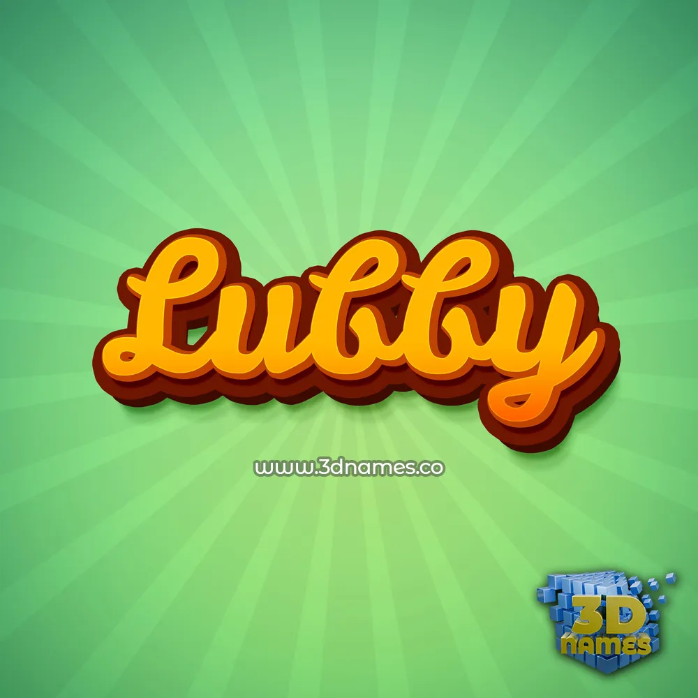 lubby in Green Rays style - 3D name wallpaper