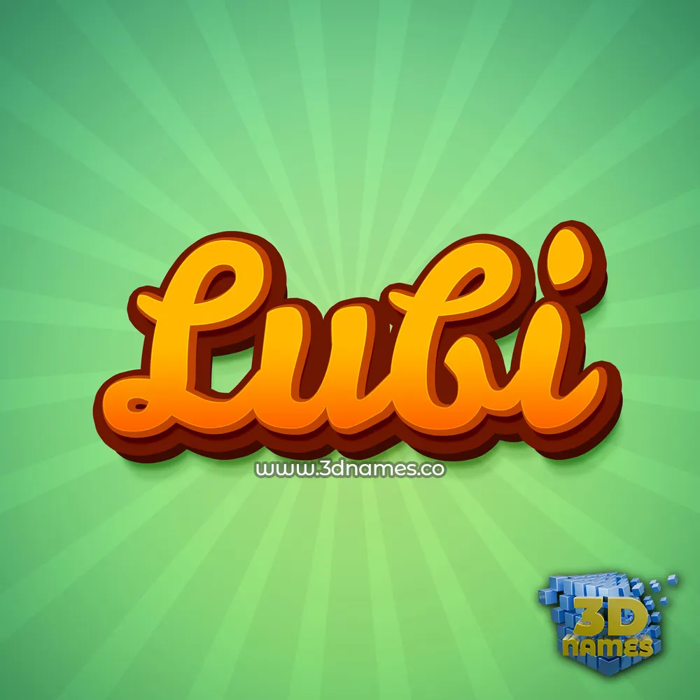 lubi in Green Rays style - 3D name wallpaper