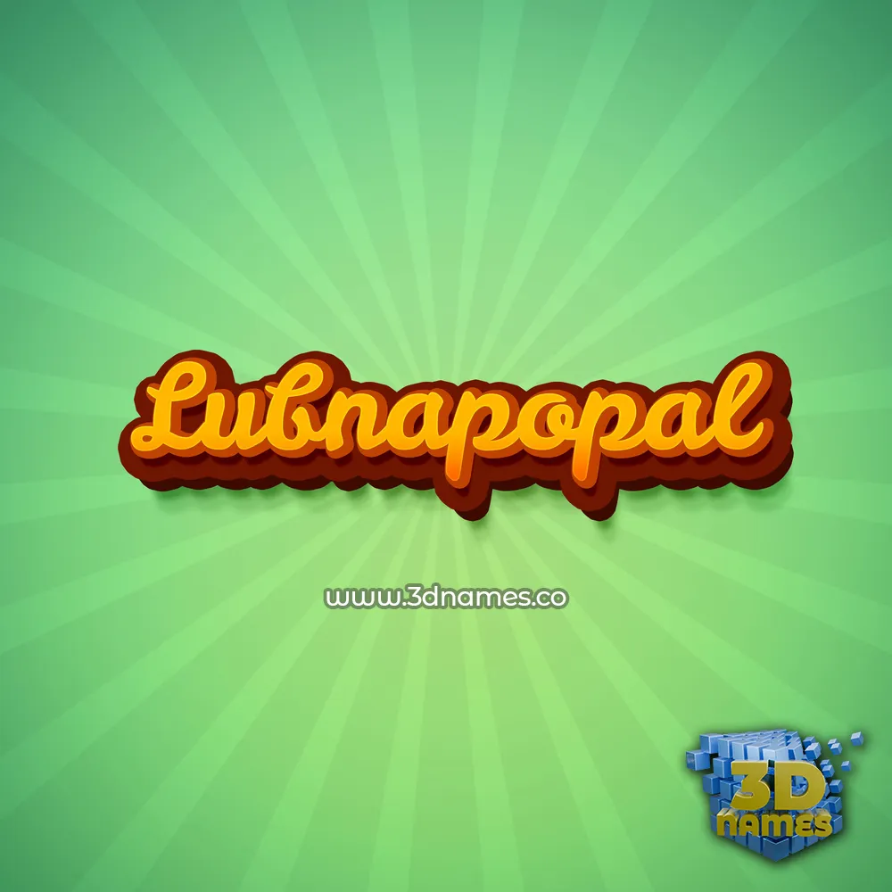 lubnapopal in Green Rays style - 3D name wallpaper
