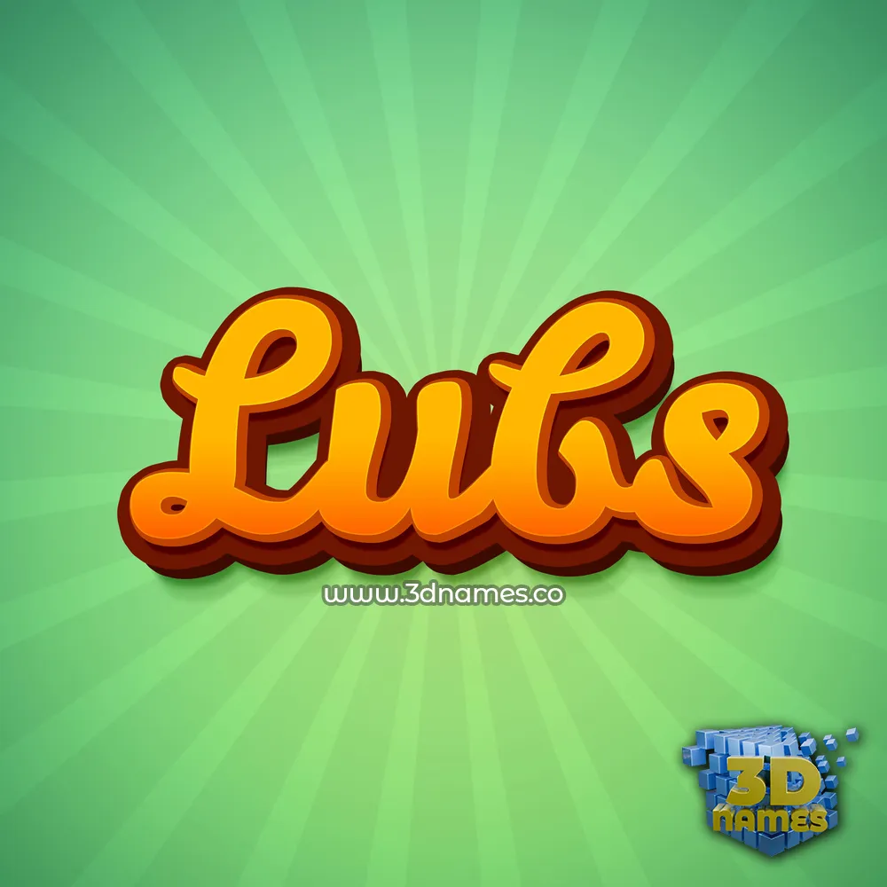 lubs in Green Rays style - 3D name wallpaper