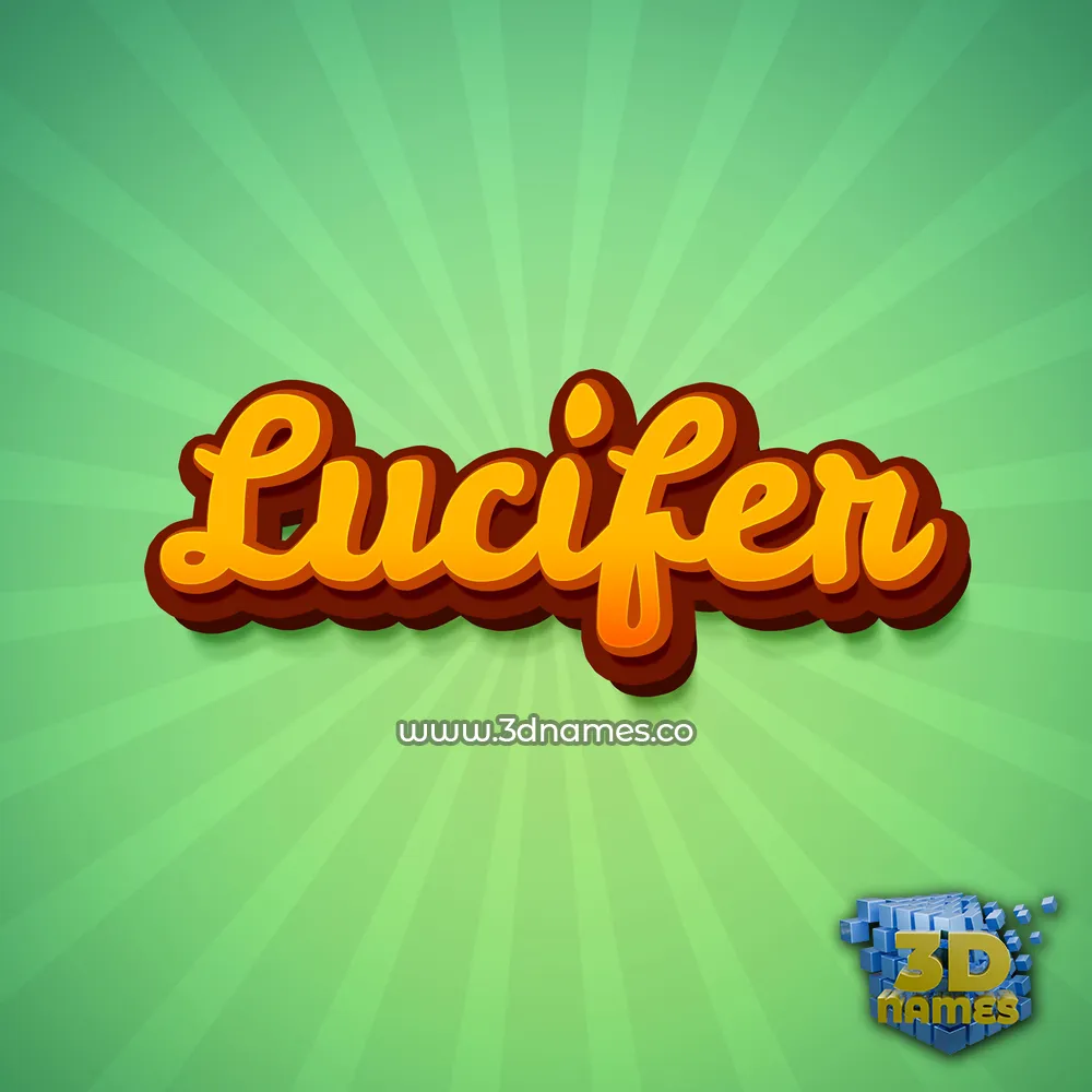 lucifer in Green Rays style - 3D name wallpaper