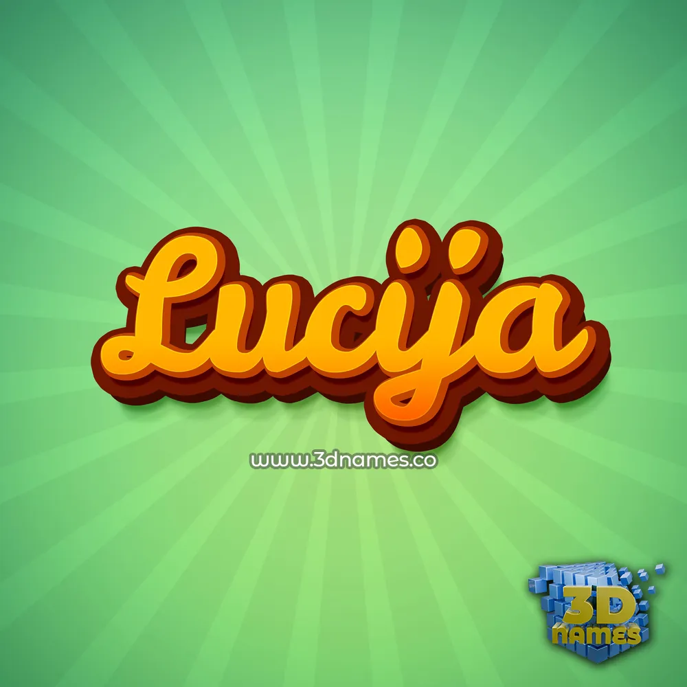 lucija in Green Rays style - 3D name wallpaper