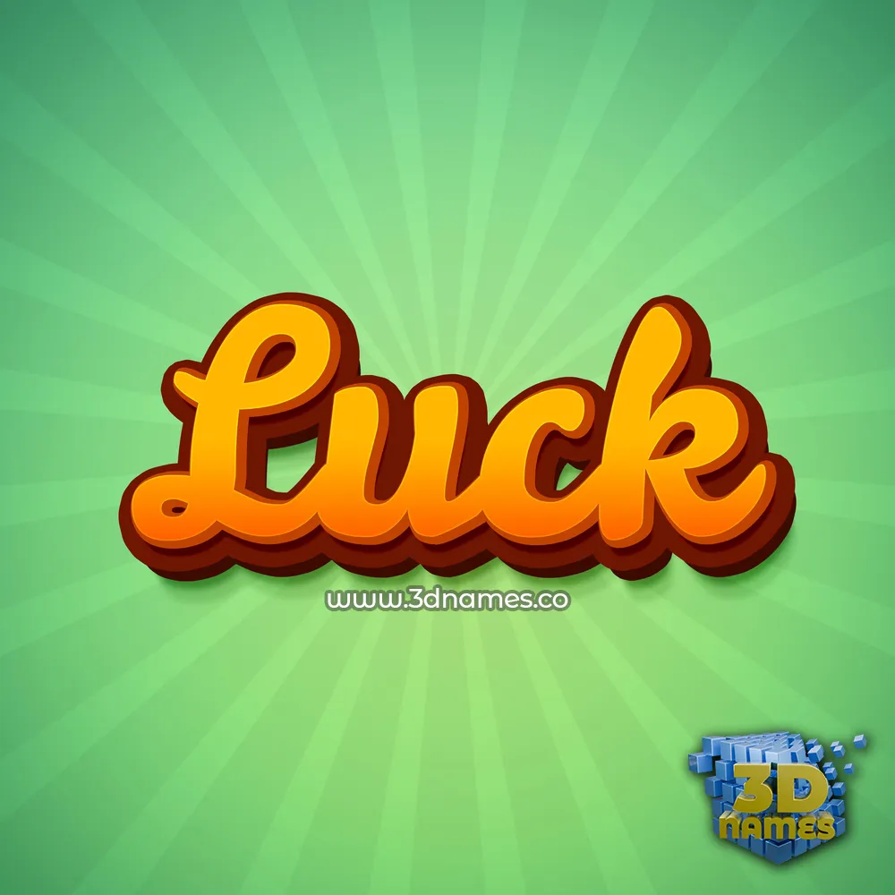 luck in Green Rays style - 3D name wallpaper