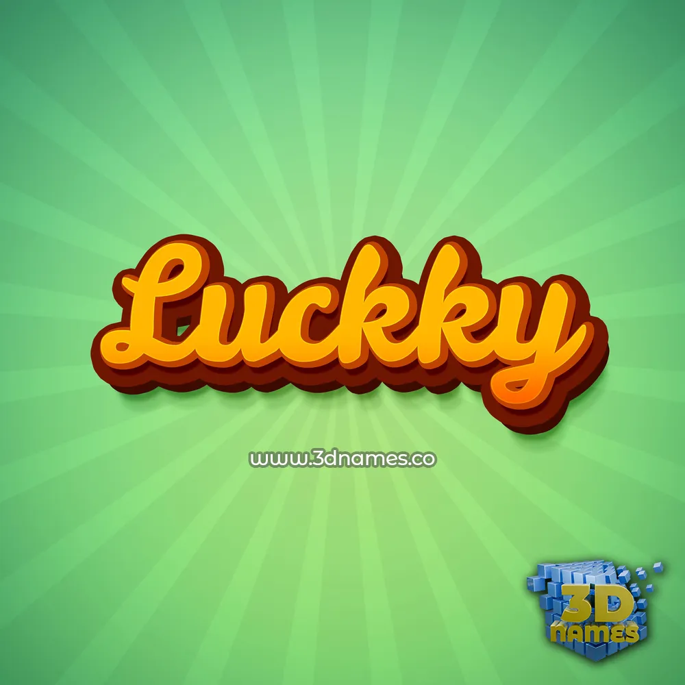 luckky in Green Rays style - 3D name wallpaper