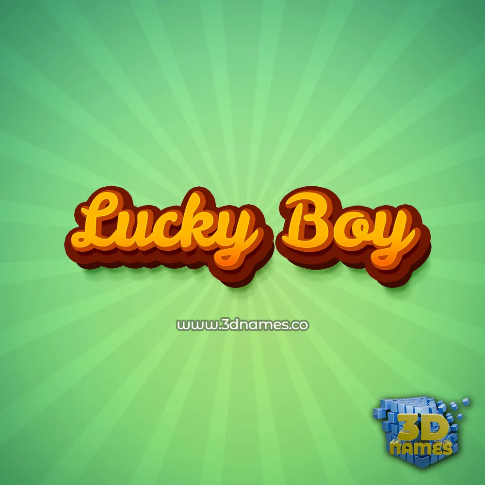 lucky boy in Green Rays style - 3D name wallpaper