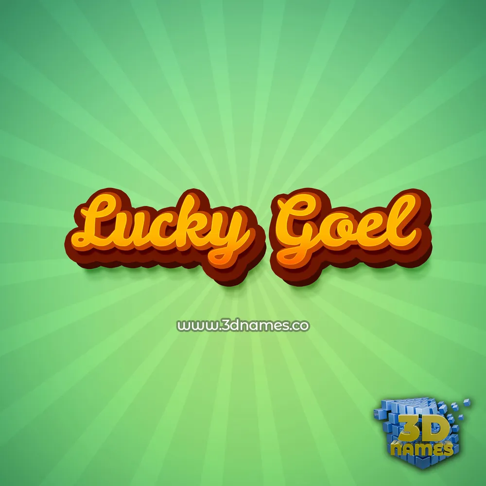 lucky goel in Green Rays style - 3D name wallpaper