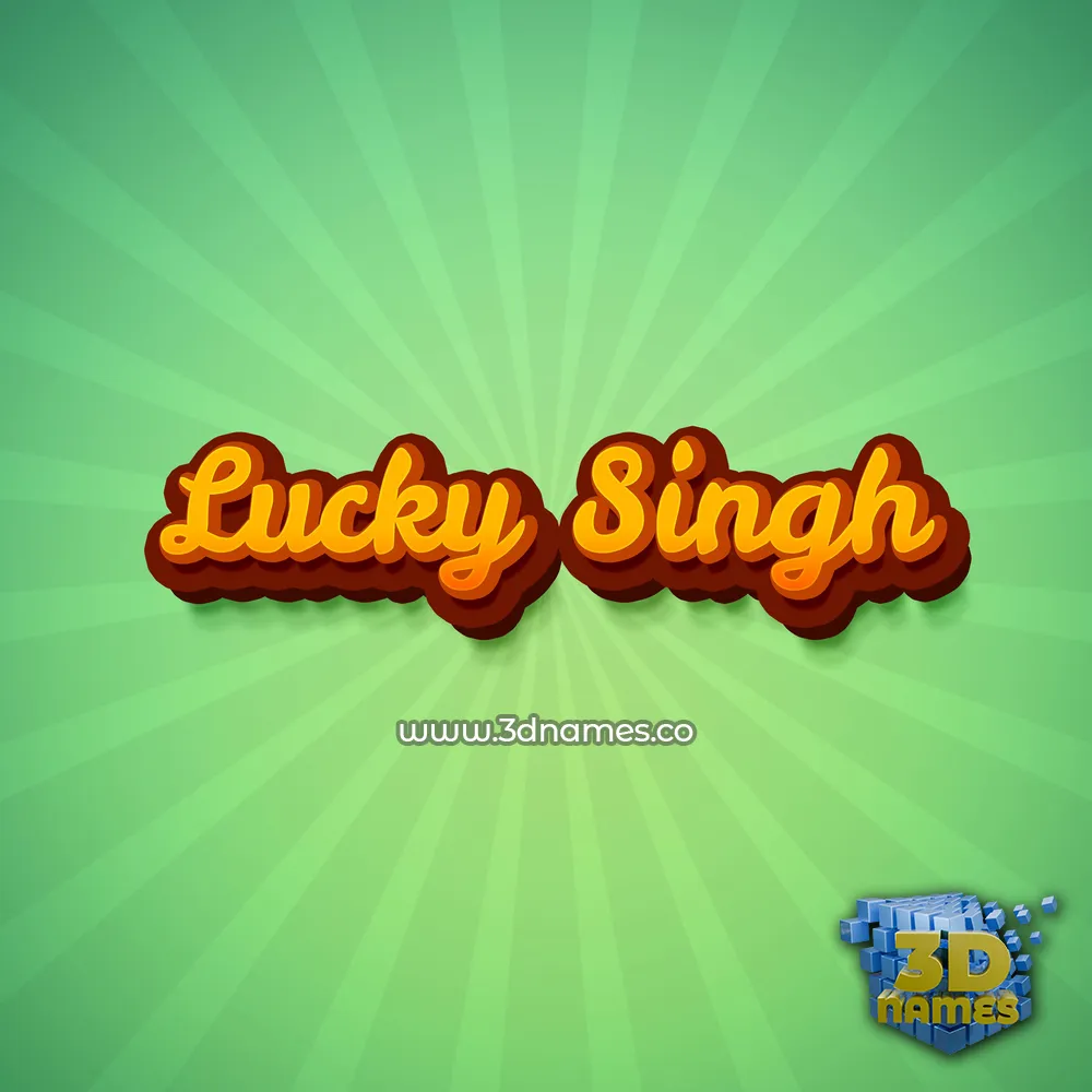 lucky singh in Green Rays style - 3D name wallpaper