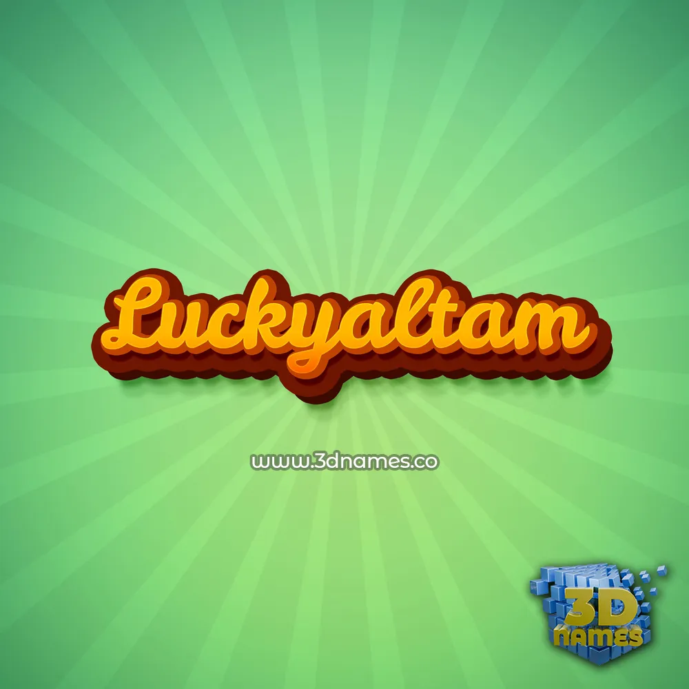 luckyaltam in Green Rays style - 3D name wallpaper