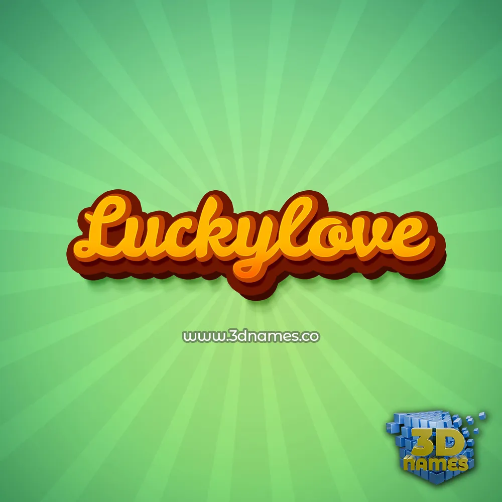 luckylove in Green Rays style - 3D name wallpaper