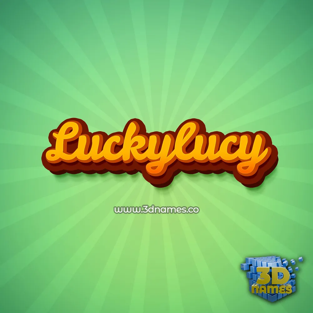 luckylucy in Green Rays style - 3D name wallpaper