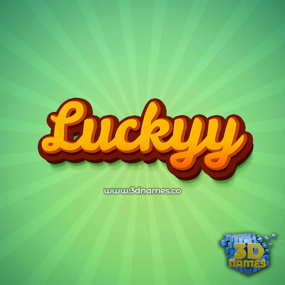 luckyy in Green Rays style - 3D name wallpaper
