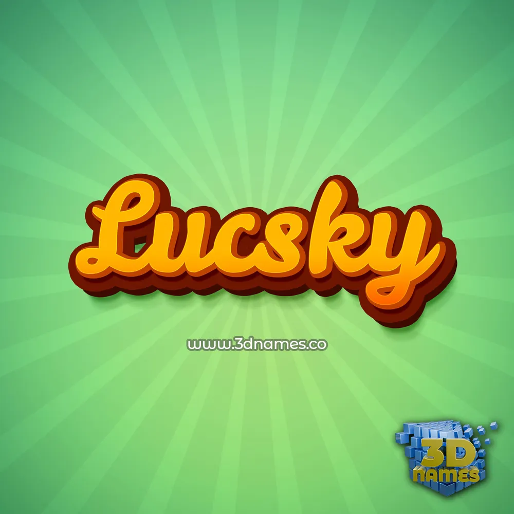 lucsky in Green Rays style - 3D name wallpaper