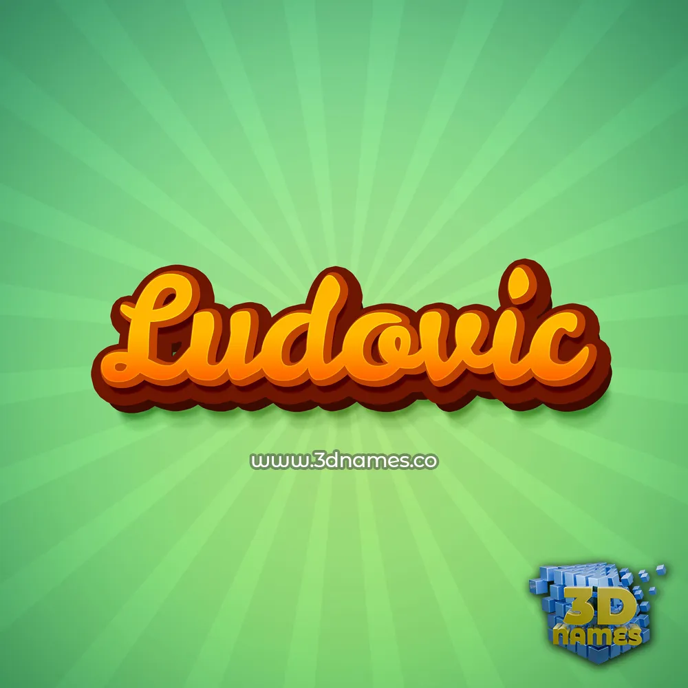 ludovic in Green Rays style - 3D name wallpaper