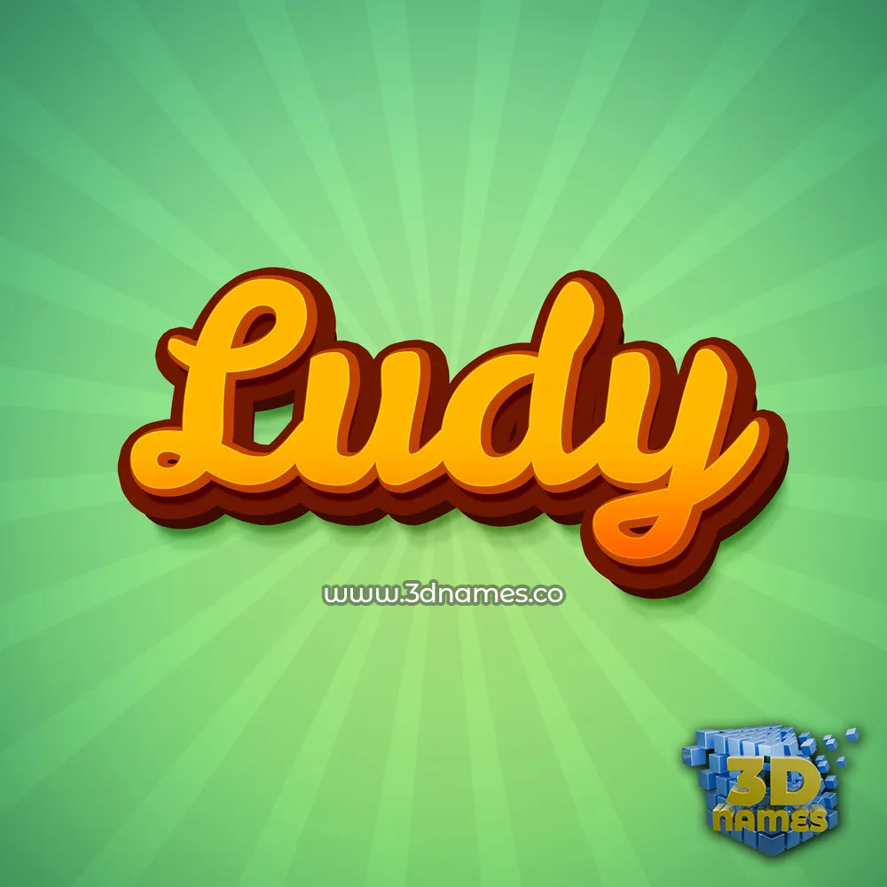 ludy in Green Rays style - 3D name wallpaper