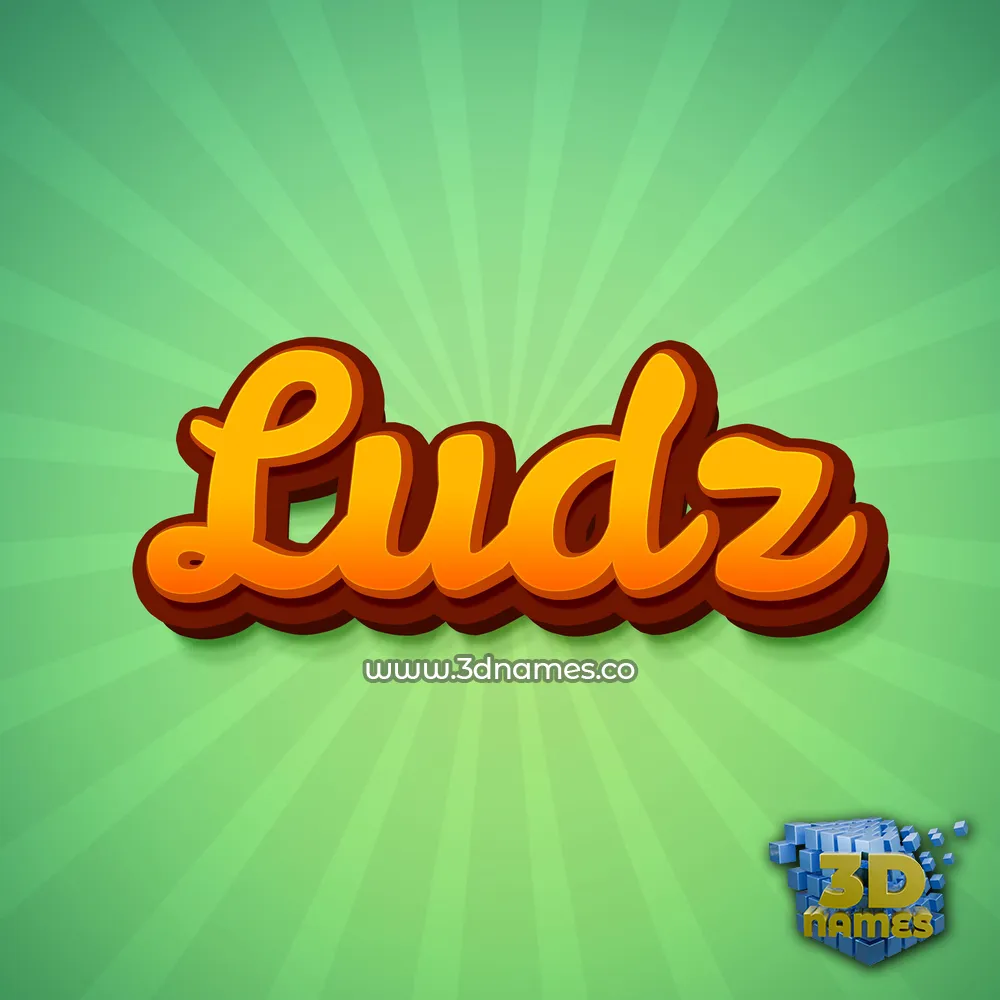 ludz in Green Rays style - 3D name wallpaper