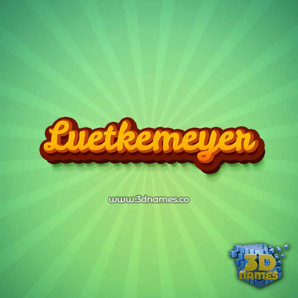 luetkemeyer in Green Rays style - 3D name wallpaper
