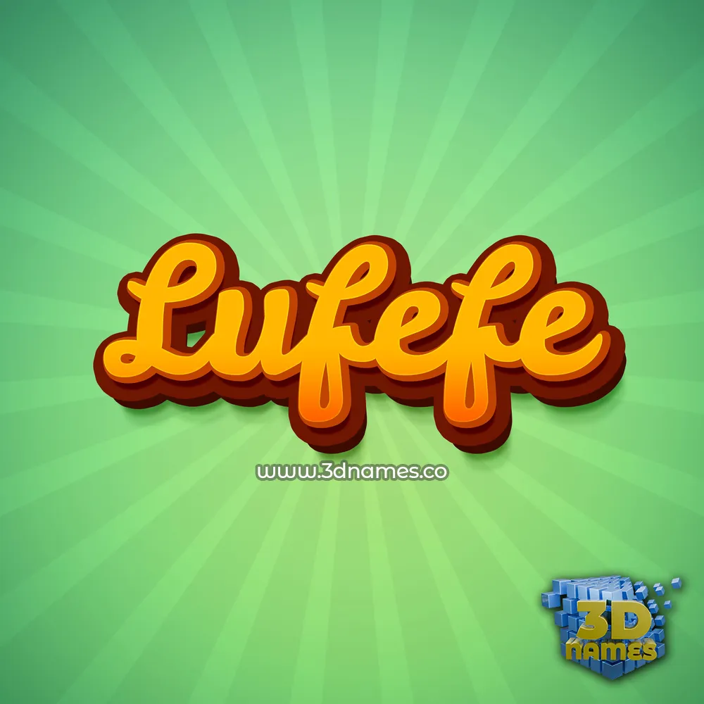 lufefe in Green Rays style - 3D name wallpaper