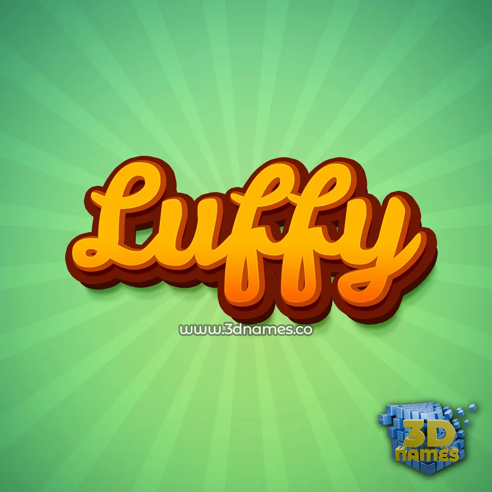 luffy in Green Rays style - 3D name wallpaper