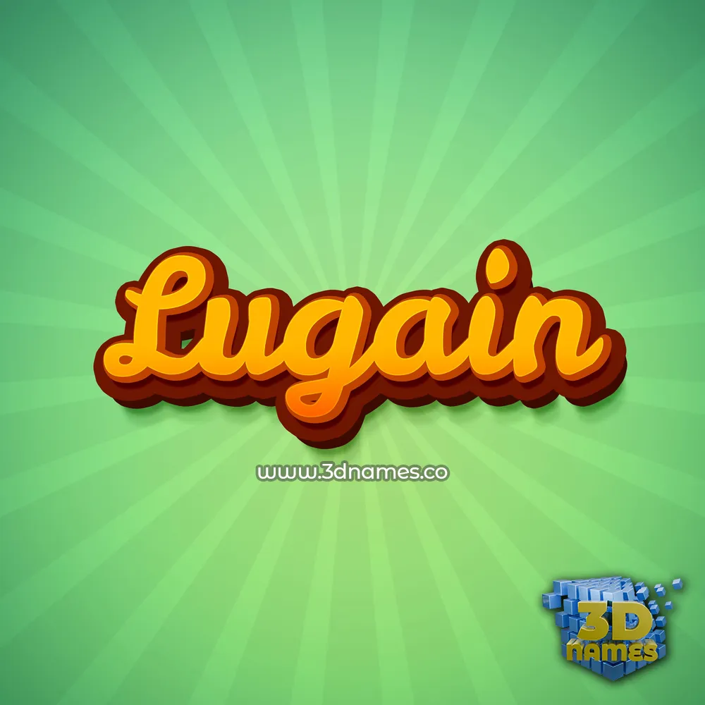 lugain in Green Rays style - 3D name wallpaper