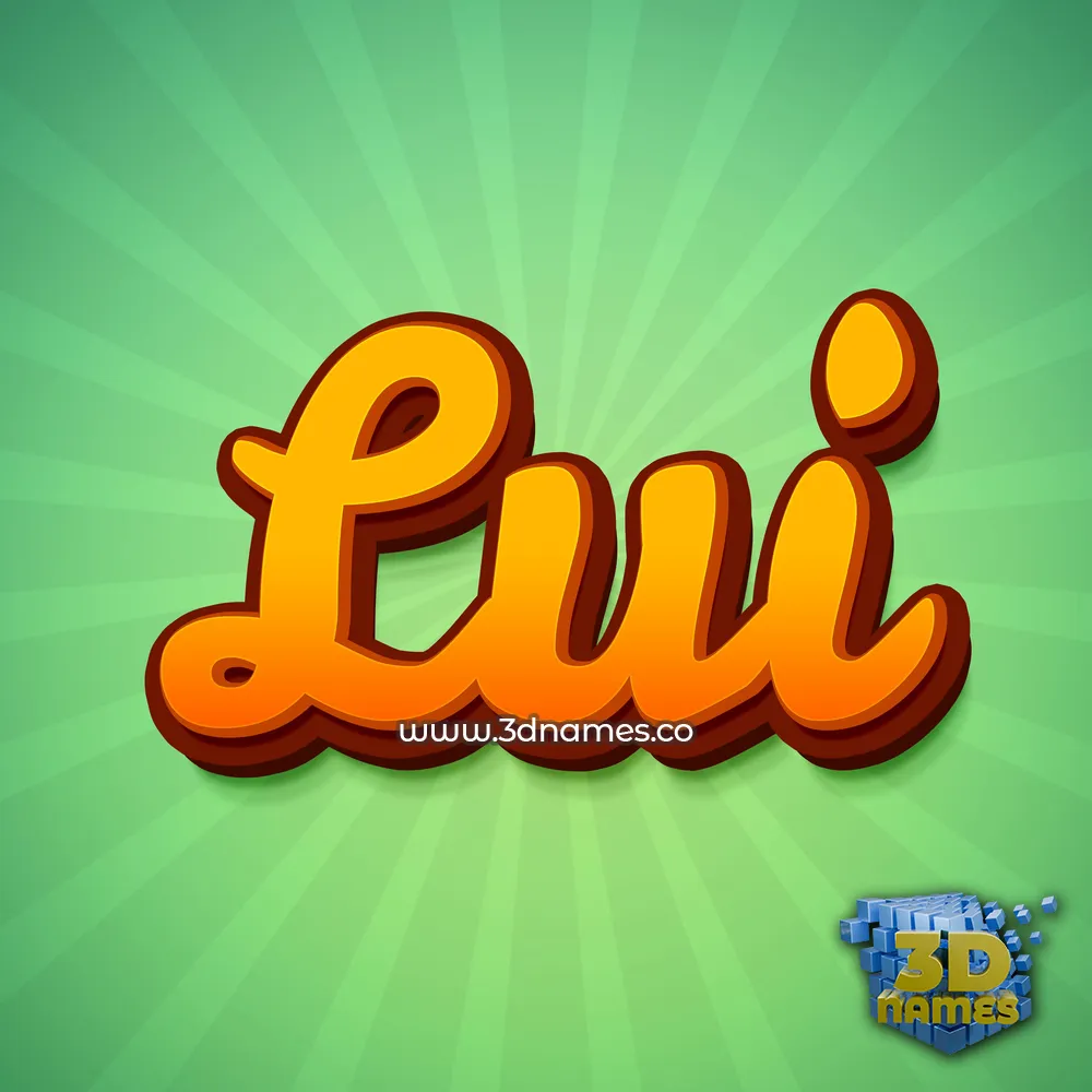 lui in Green Rays style - 3D name wallpaper
