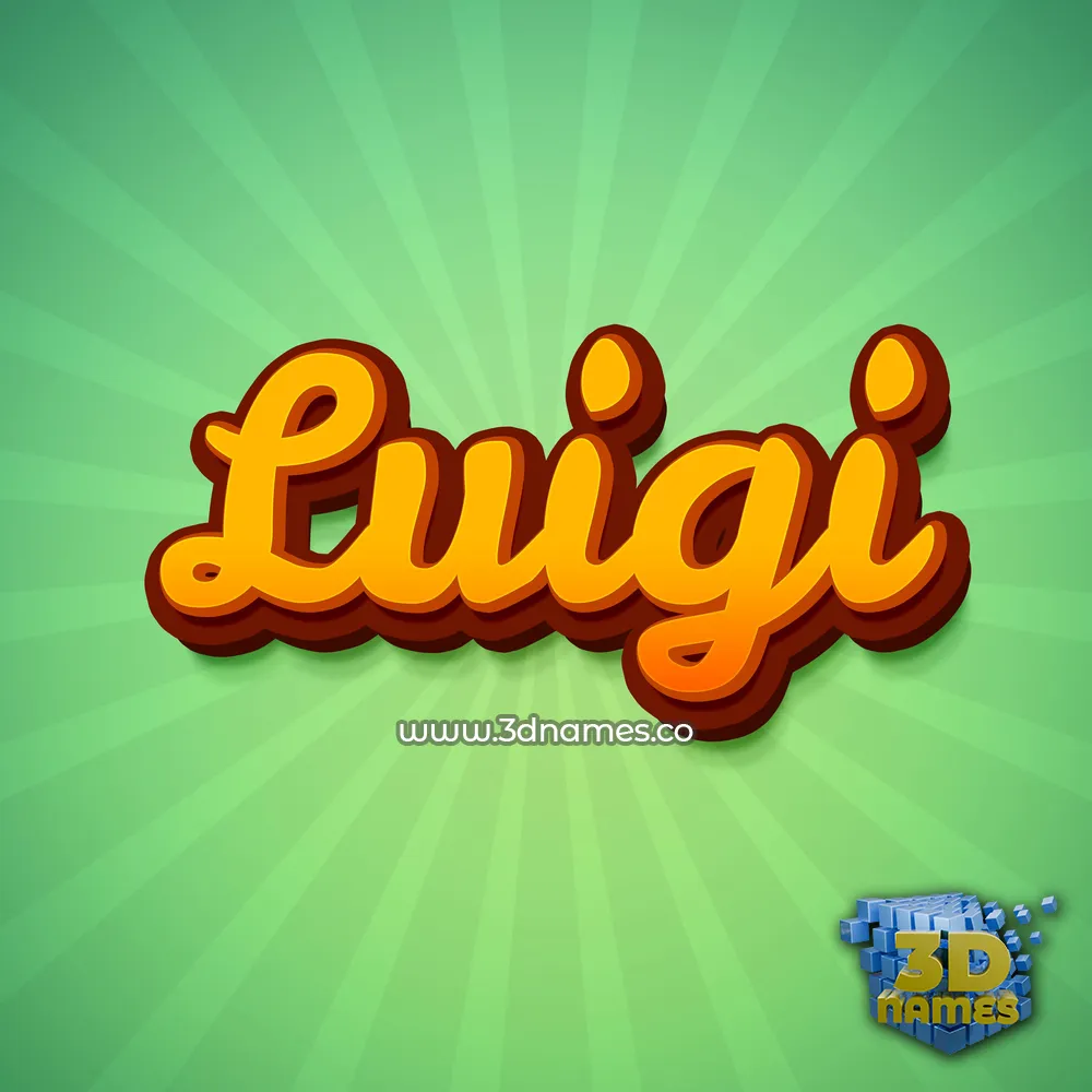 luigi in Green Rays style - 3D name wallpaper