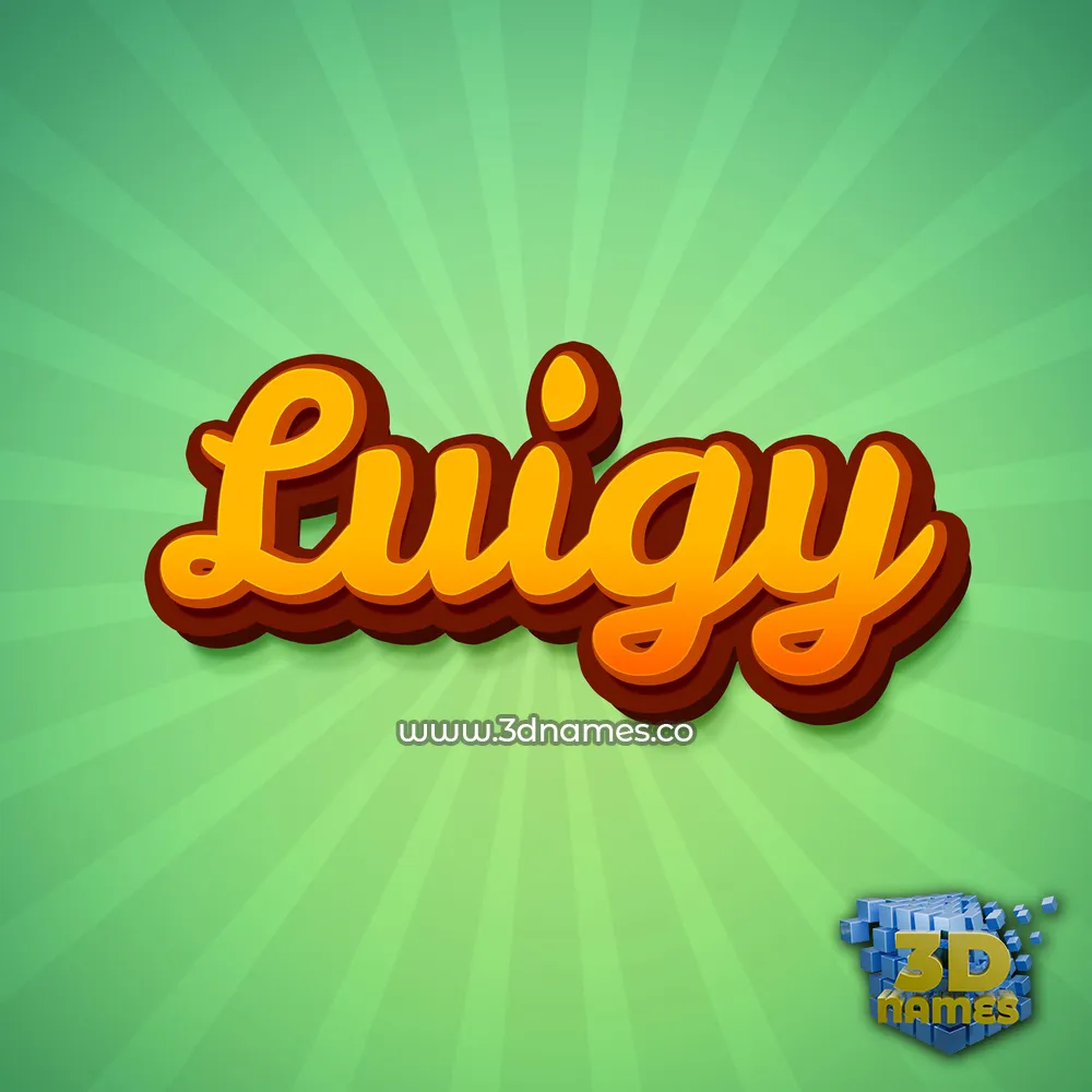 luigy in Green Rays style - 3D name wallpaper