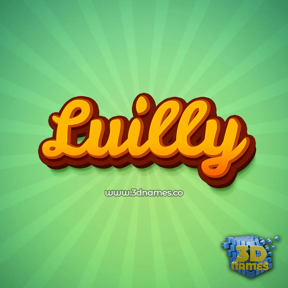 luilly in Green Rays style - 3D name wallpaper