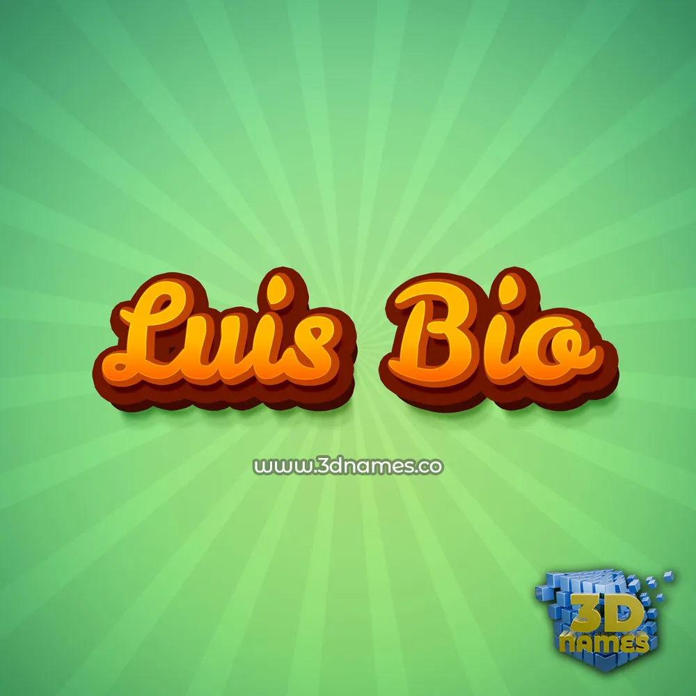luis bio in Green Rays style - 3D name wallpaper