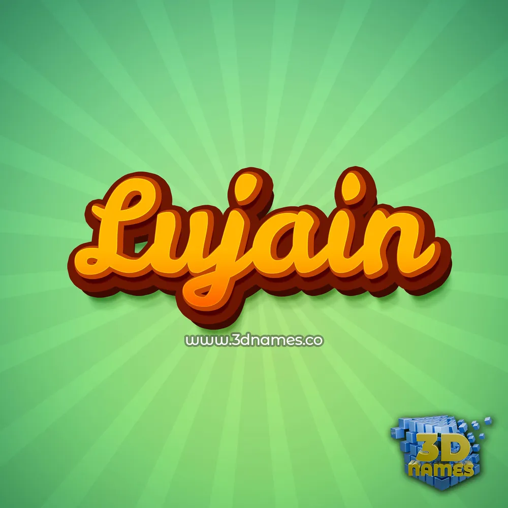 lujain in Green Rays style - 3D name wallpaper
