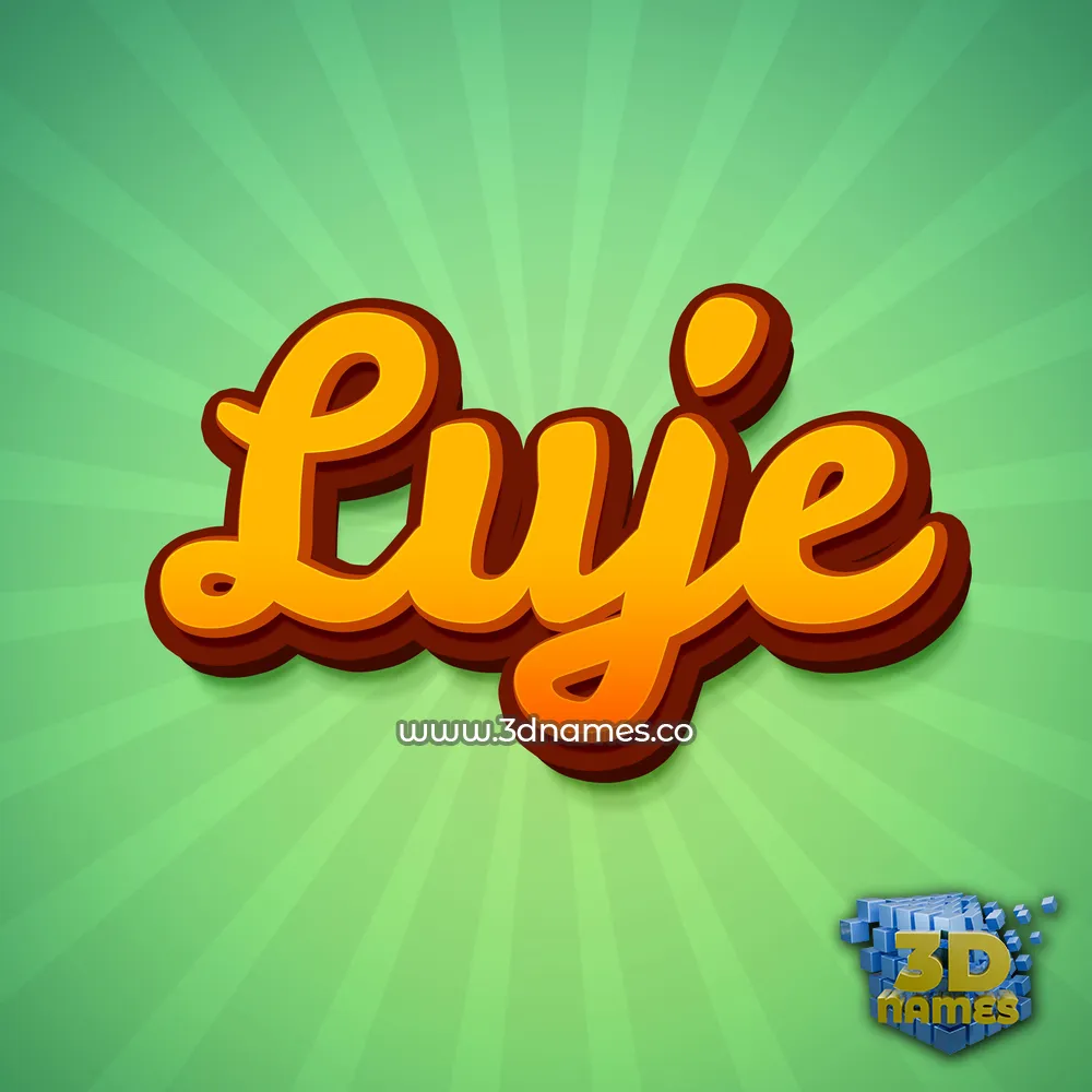 luje in Green Rays style - 3D name wallpaper