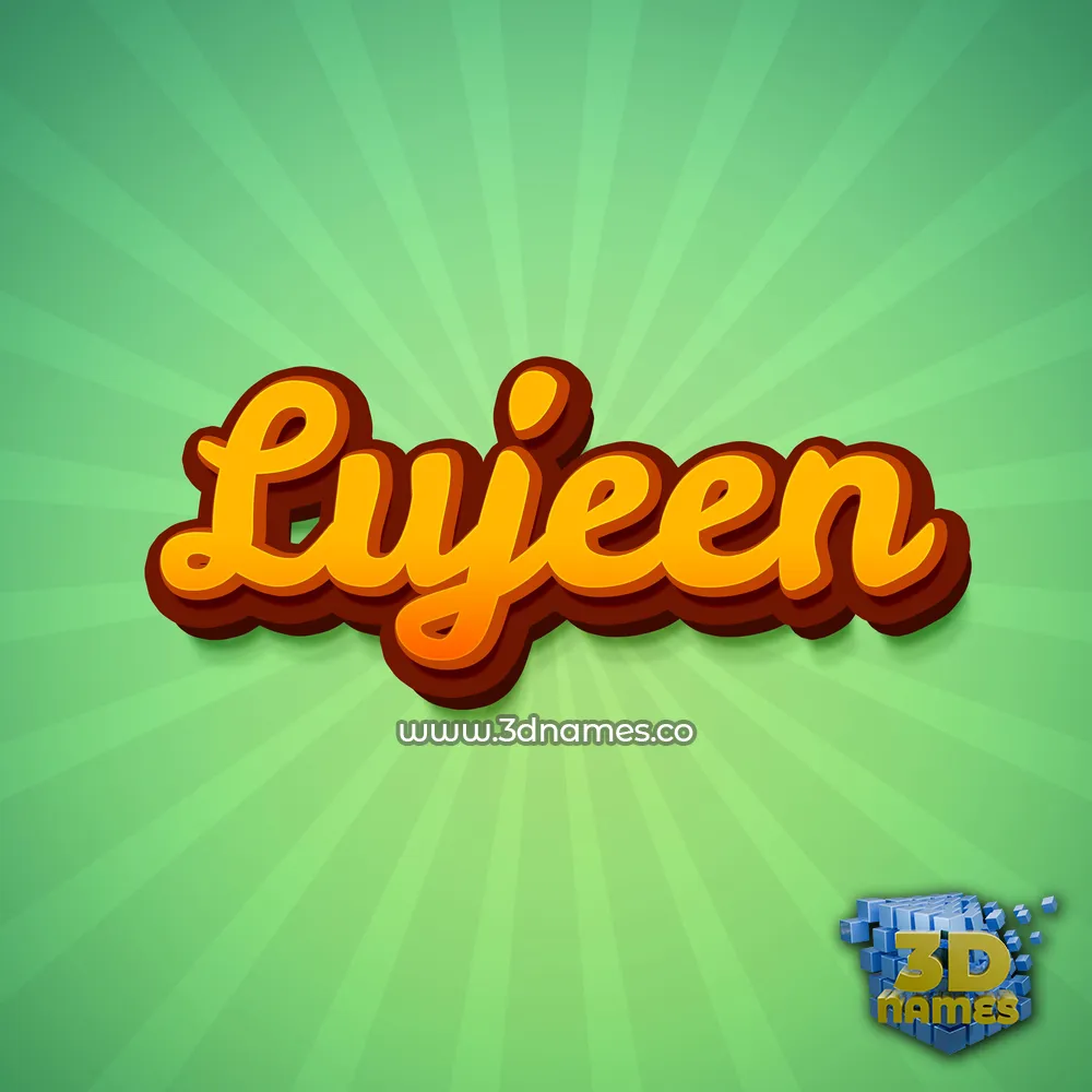 lujeen in Green Rays style - 3D name wallpaper