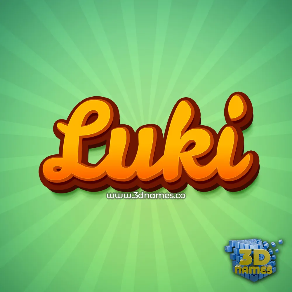 luki in Green Rays style - 3D name wallpaper