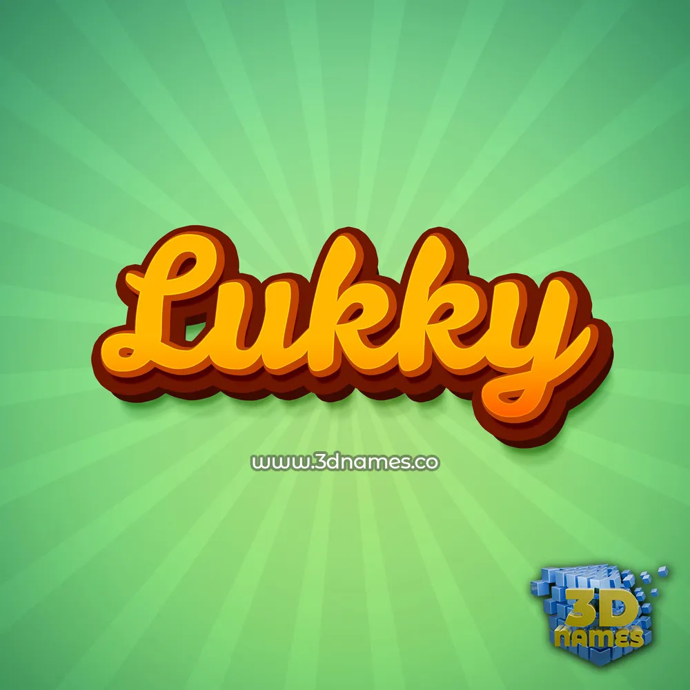 lukky in Green Rays style - 3D name wallpaper