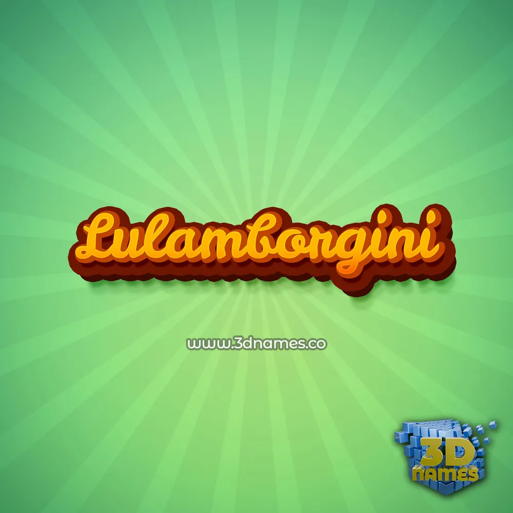 lulamborgini in Green Rays style - 3D name wallpaper
