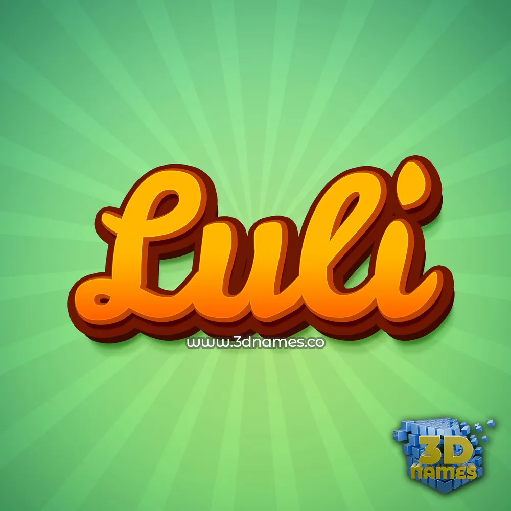 luli in Green Rays style - 3D name wallpaper
